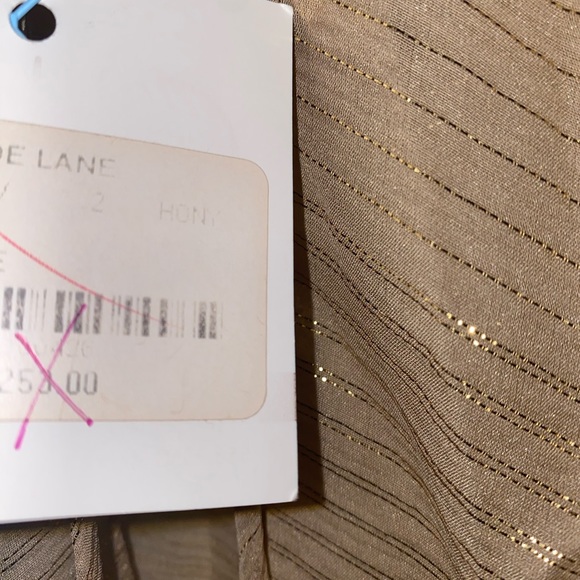 NWT $250 MILLY of NEW YORK Golden Nude Glittered Chiffon Cami Caplet 2 - Picture 5 of 5